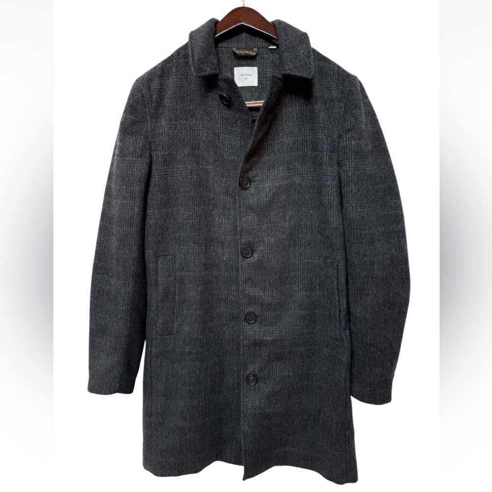 Billy Reid Mens Twill Walking Car Wool Coat Sz Small Gray Italy